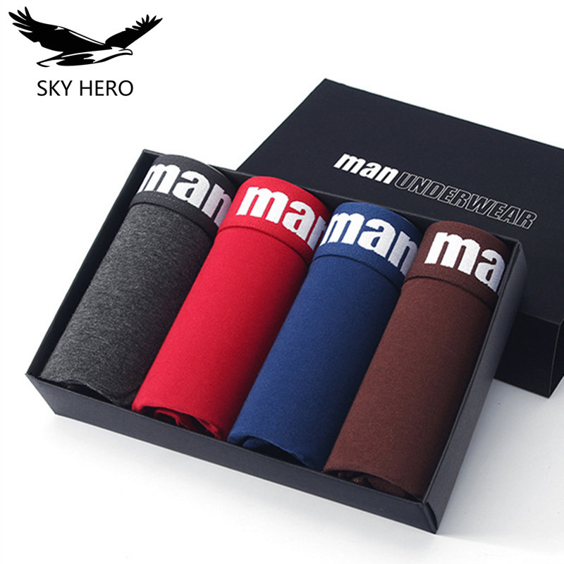 Multi Pack Underwear - 4 stks/partij Heren Ondergoed Katoenen Boxers