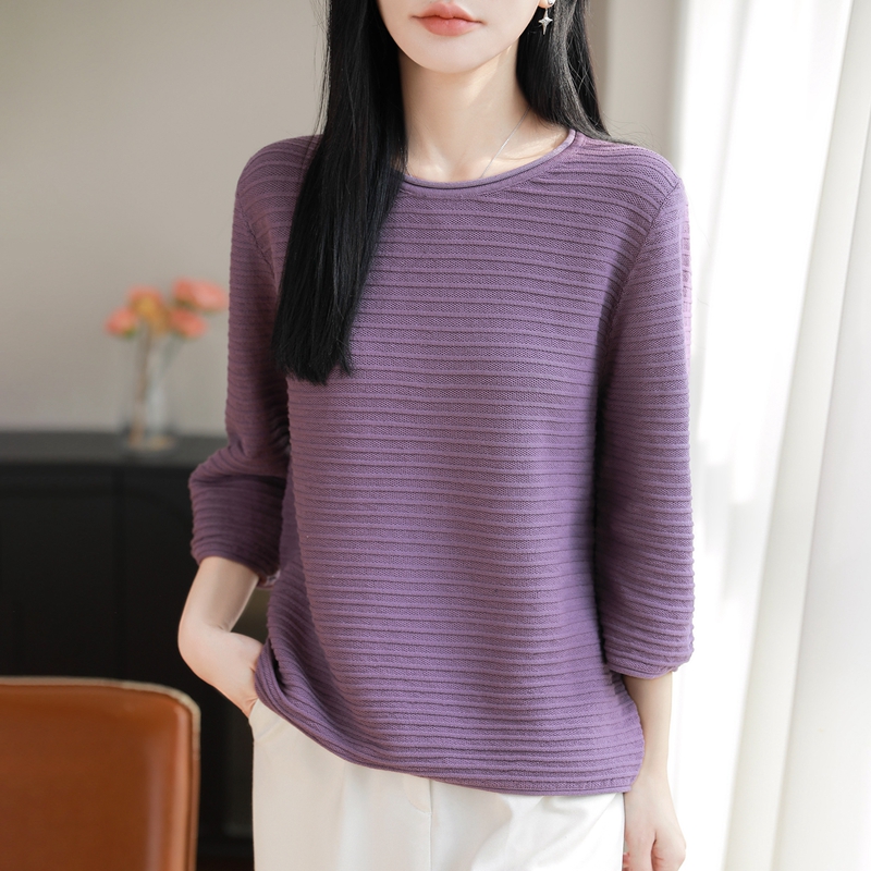 Base Layer Top - 2026 100% puur katoenen gebreide shirt